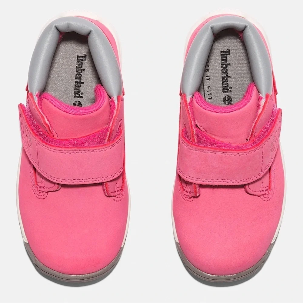 Timberland Kids Bright Pink and Gray Boots